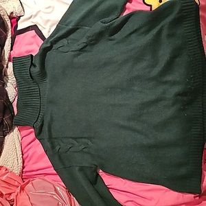 Green sweater turtle neck
